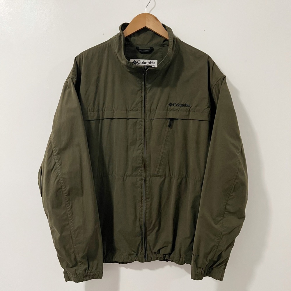 Columbia Mens XXL Omni-Shield Windbreaker Jacket‎ Olive Green Full Zip